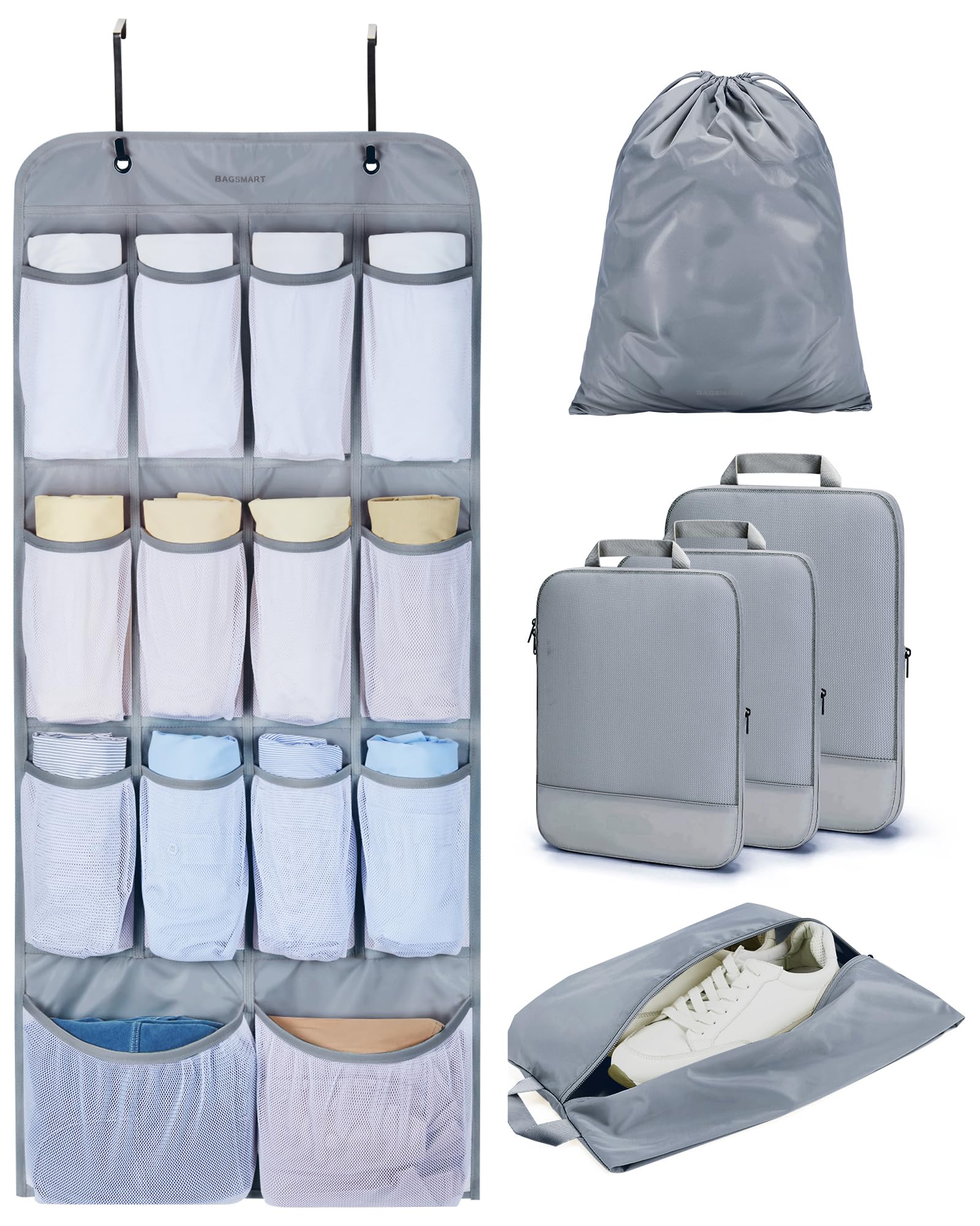 BAGSMART Hanging Compression Packing Cubes