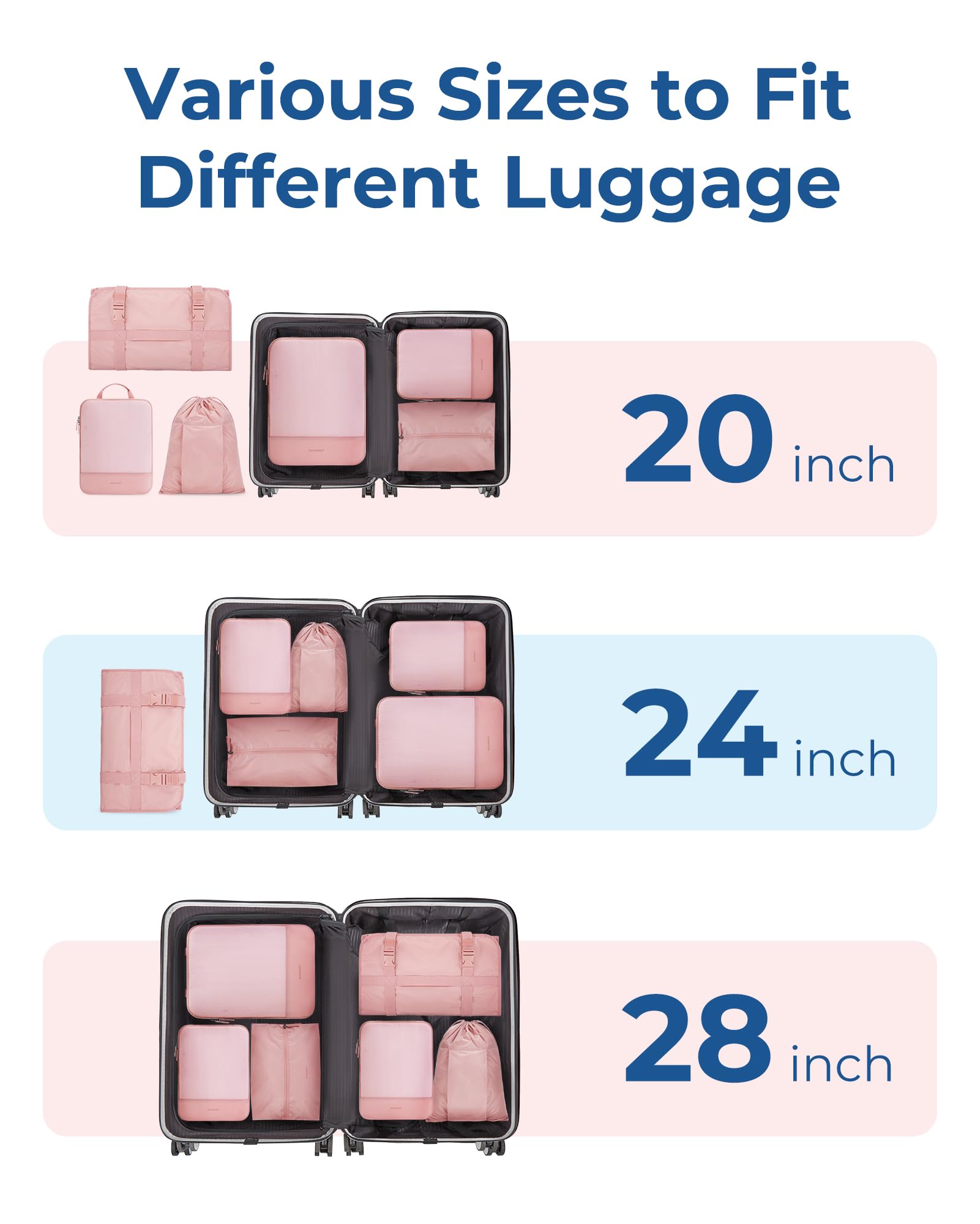 BAGSMART Hanging Compression Packing Cubes