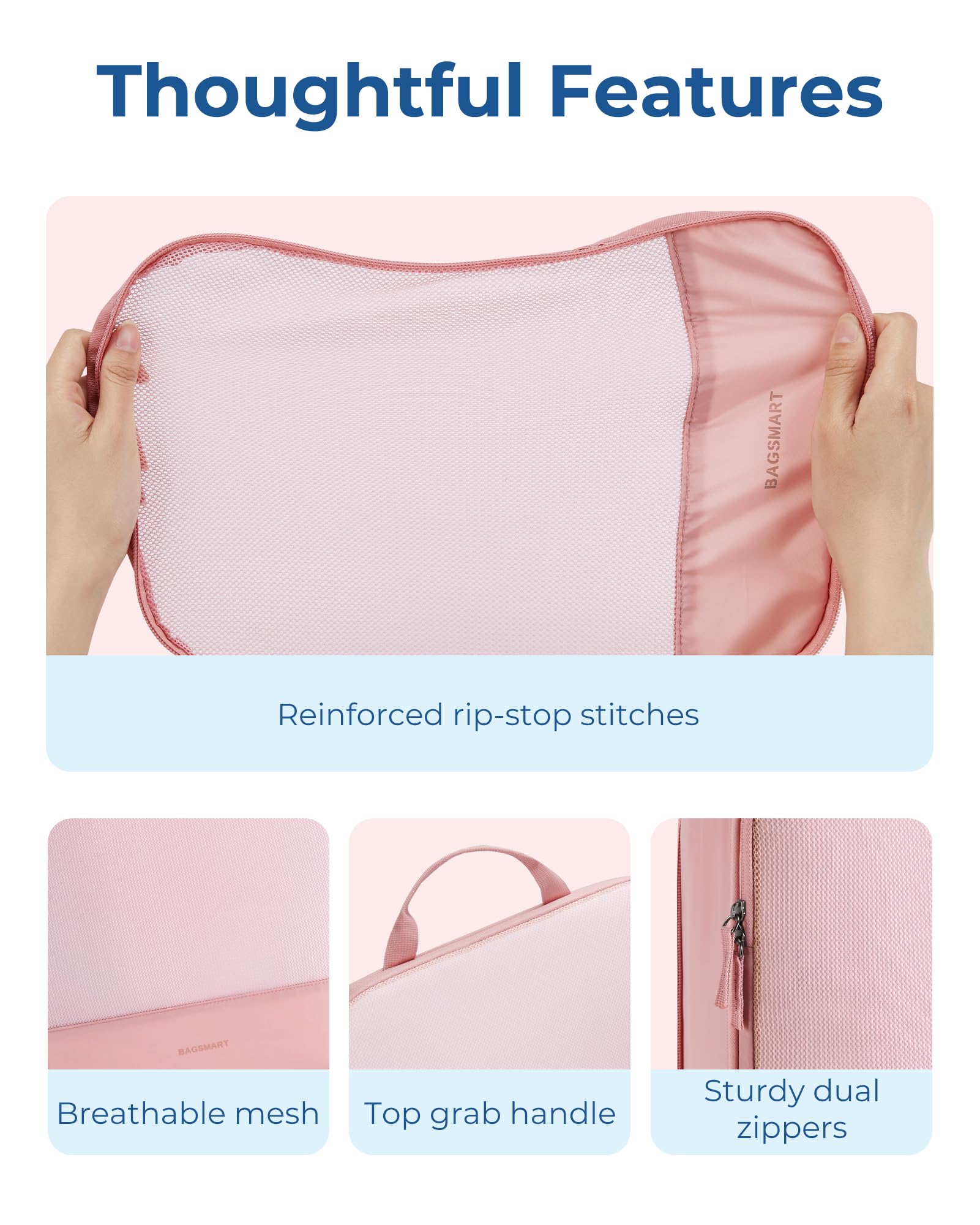 BAGSMART Hanging Compression Packing Cubes