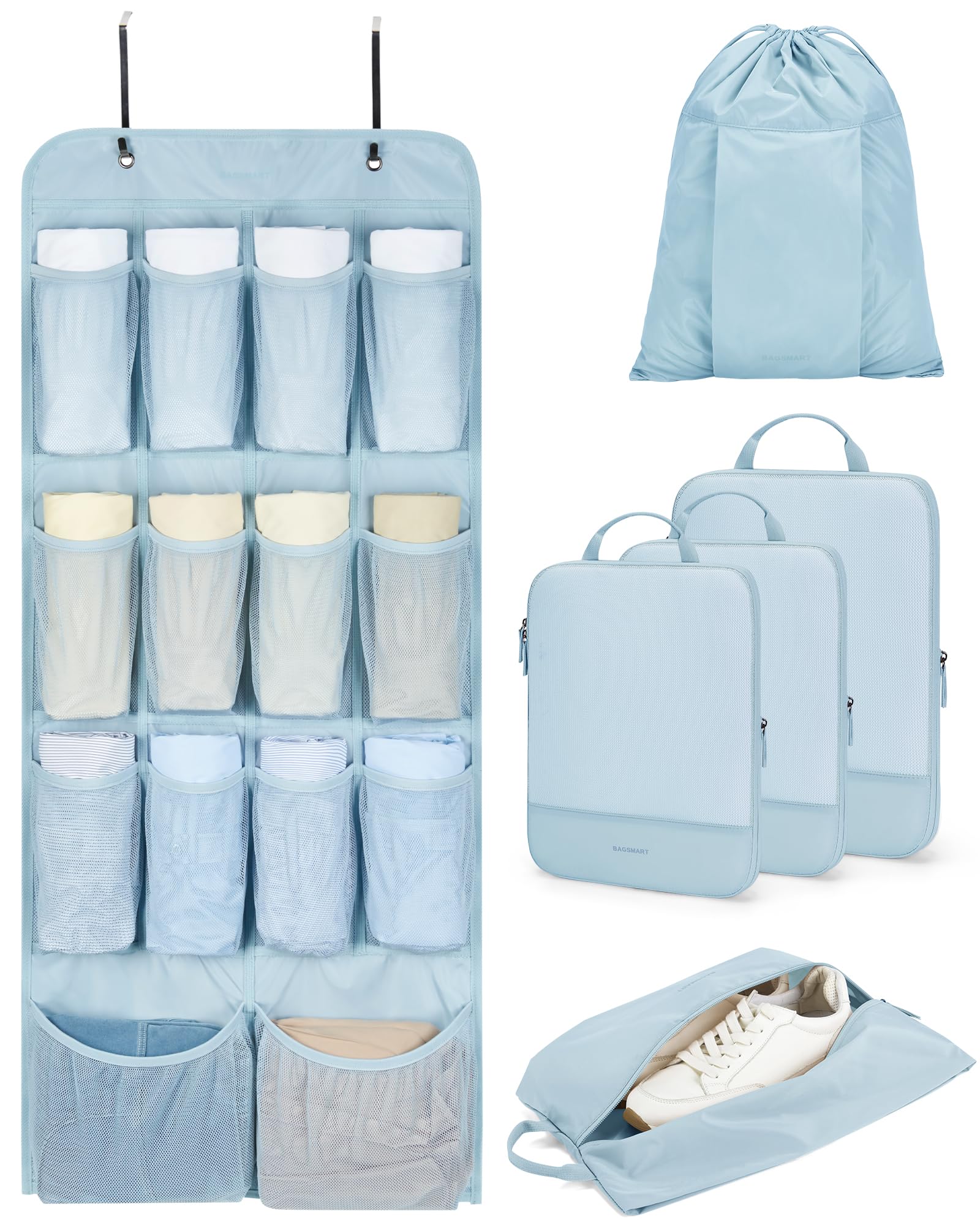 BAGSMART Hanging Compression Packing Cubes