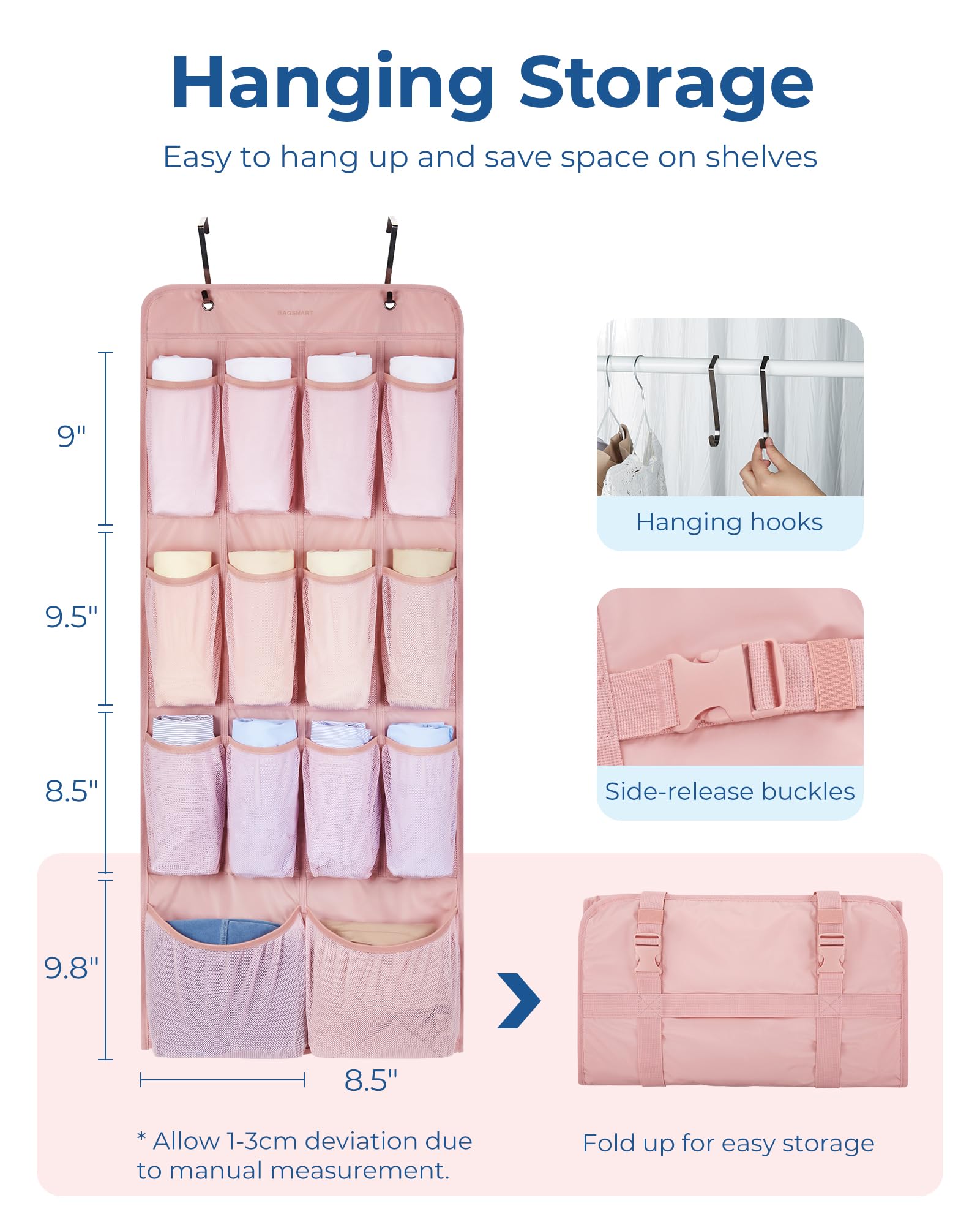 BAGSMART Hanging Compression Packing Cubes