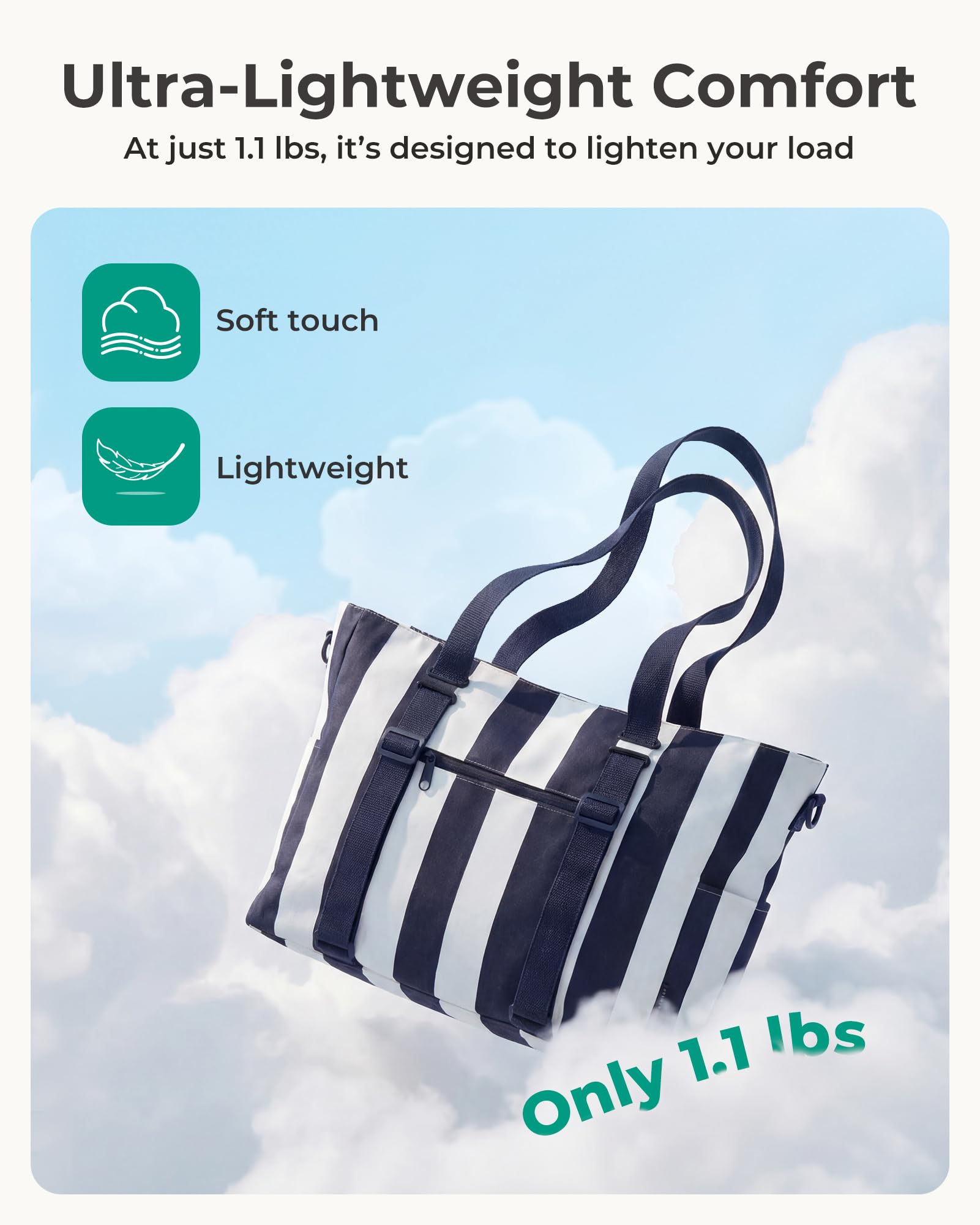 BAGSMART Large Beach Bag for Beach Essentials