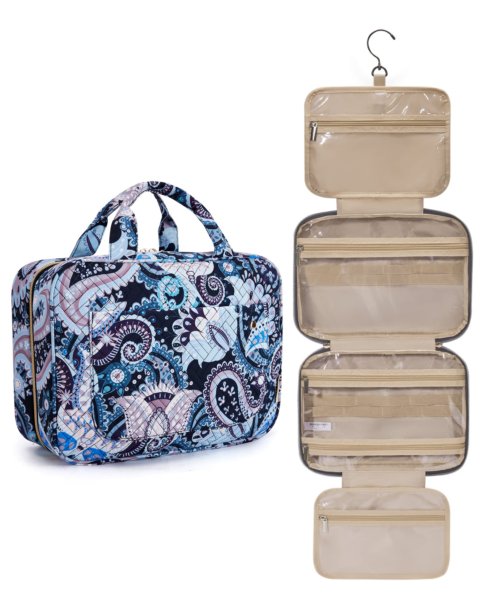 BAGSMART Toiletry Bag Travel Bag with Hanging Hook
