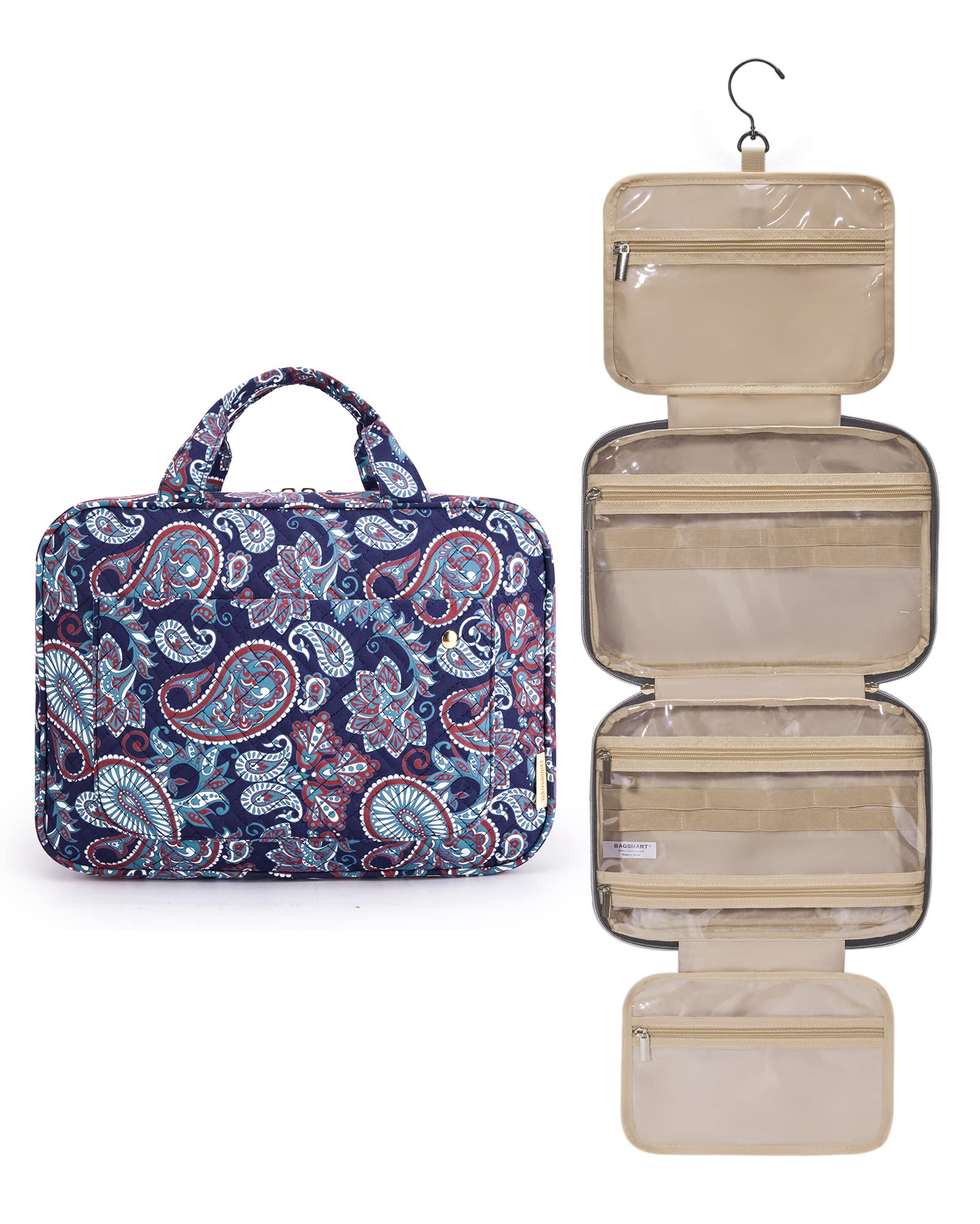 BAGSMART Toiletry Bag Travel Bag with Hanging Hook