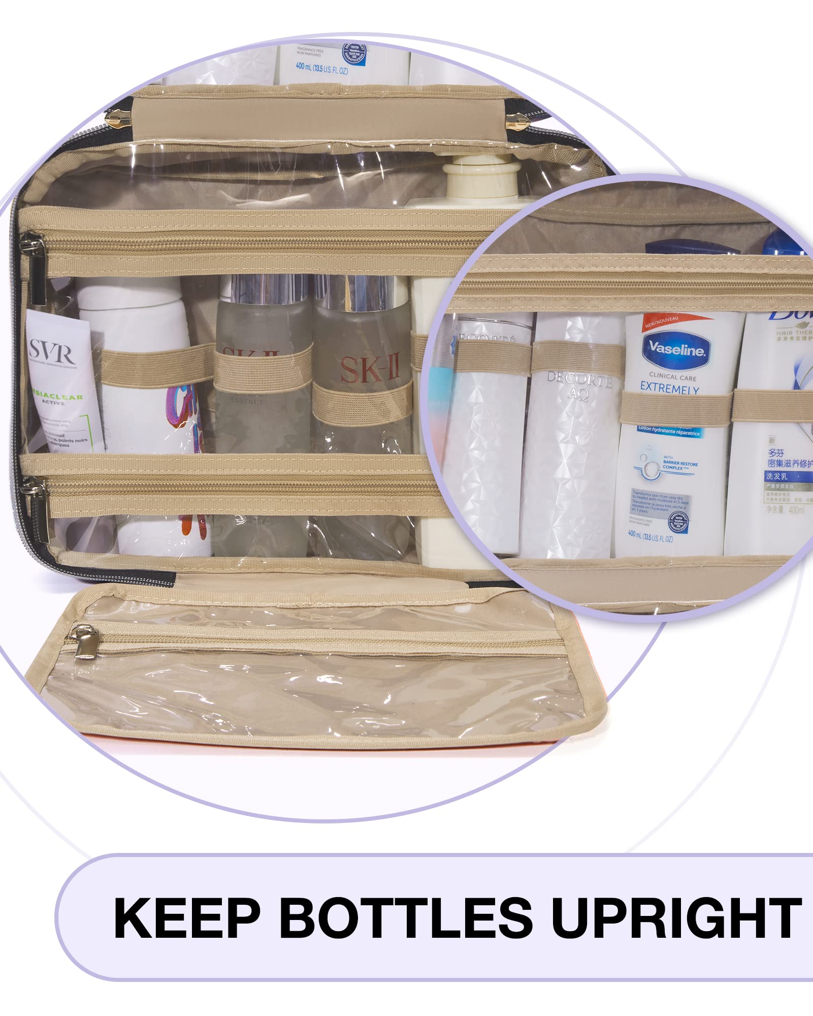 BAGSMART Toiletry Bag Travel Bag with Hanging Hook