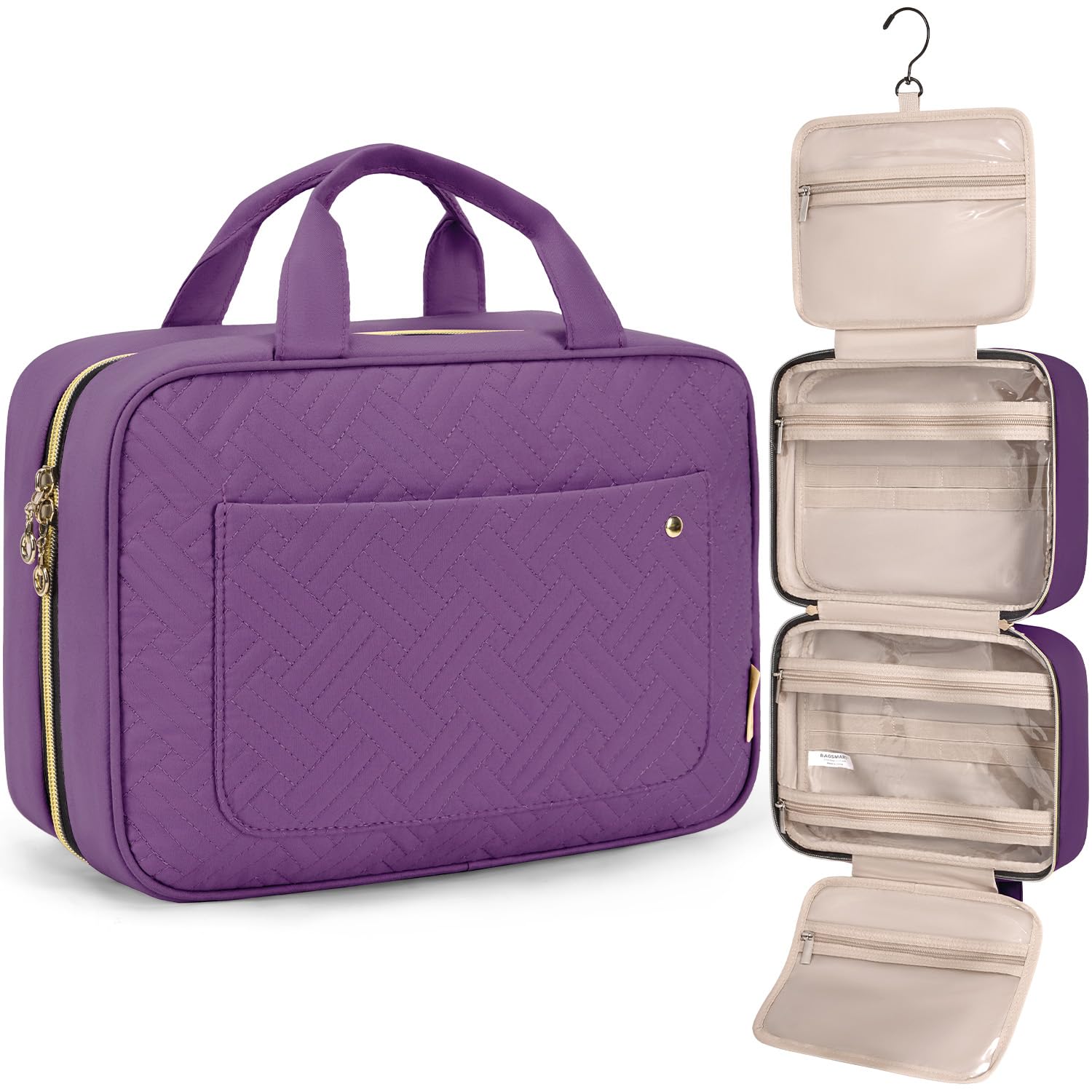 BAGSMART Toiletry Bag Travel Bag with Hanging Hook