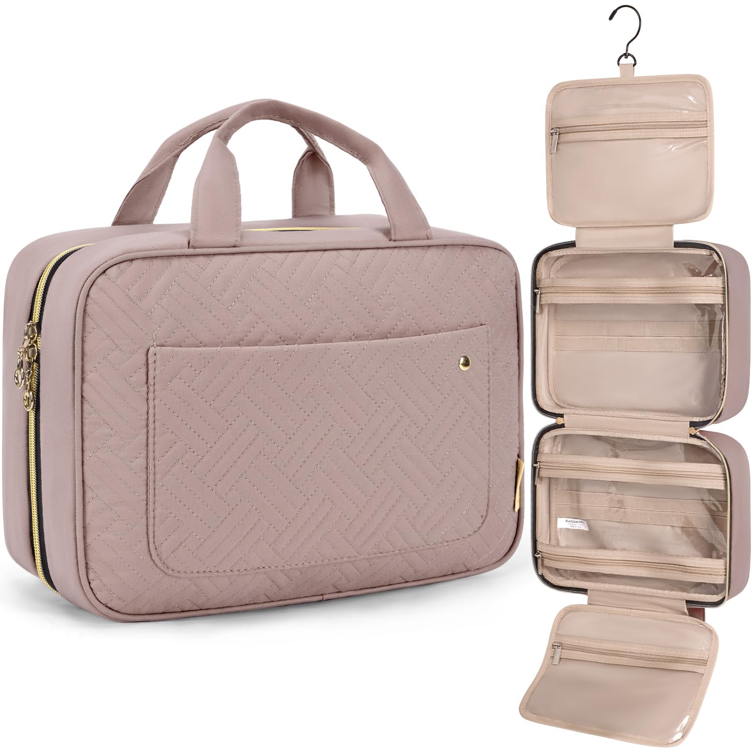 BAGSMART Toiletry Bag Travel Bag with Hanging Hook