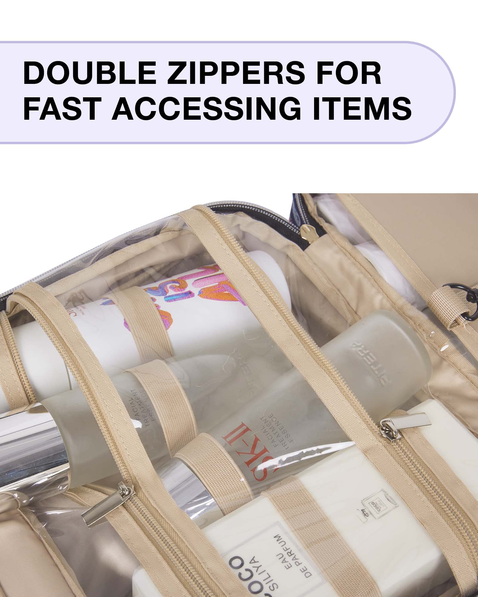 BAGSMART Toiletry Bag Travel Bag with Hanging Hook