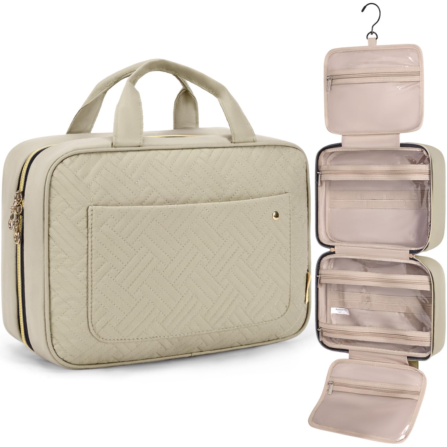 BAGSMART Toiletry Bag Travel Bag with Hanging Hook