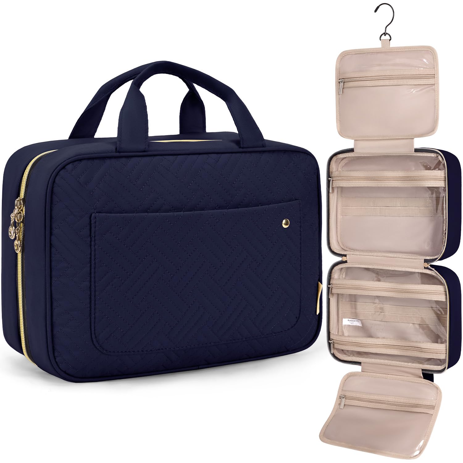 BAGSMART Toiletry Bag Travel Bag with Hanging Hook