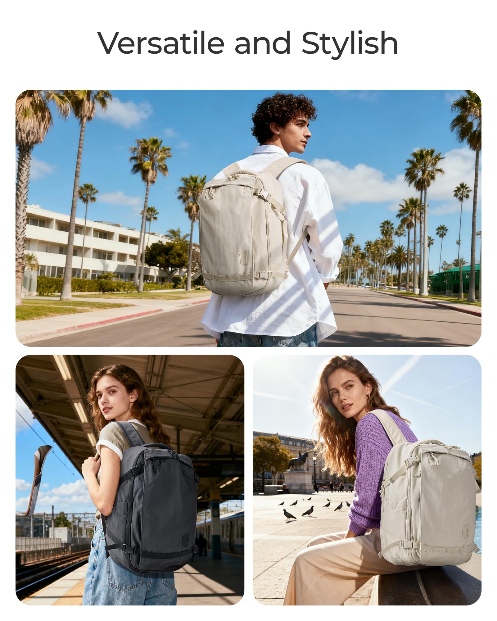 BAGSMART Travel Backpack Women, 15.6 Inch