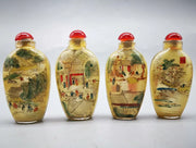 Qingming Festival Inside‑Painted Snuff Bottles – Set of Four with Box