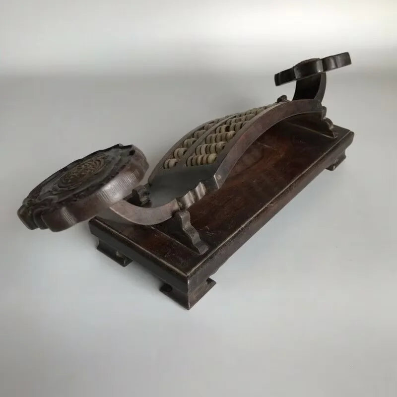Old Chinese Wood Abacus with Jade Beads