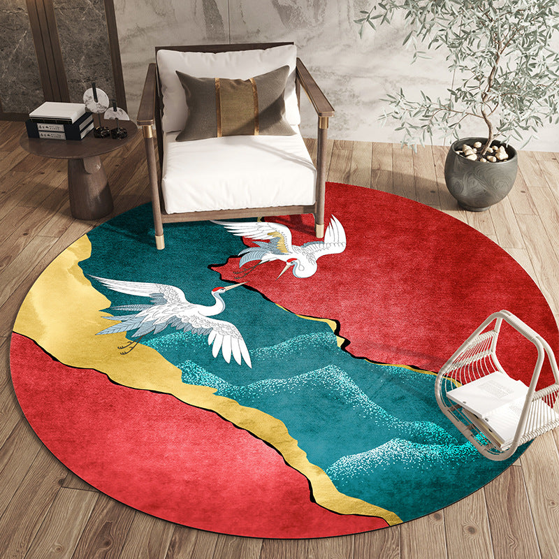 Guofeng Crane Leather Chair Floor Mat