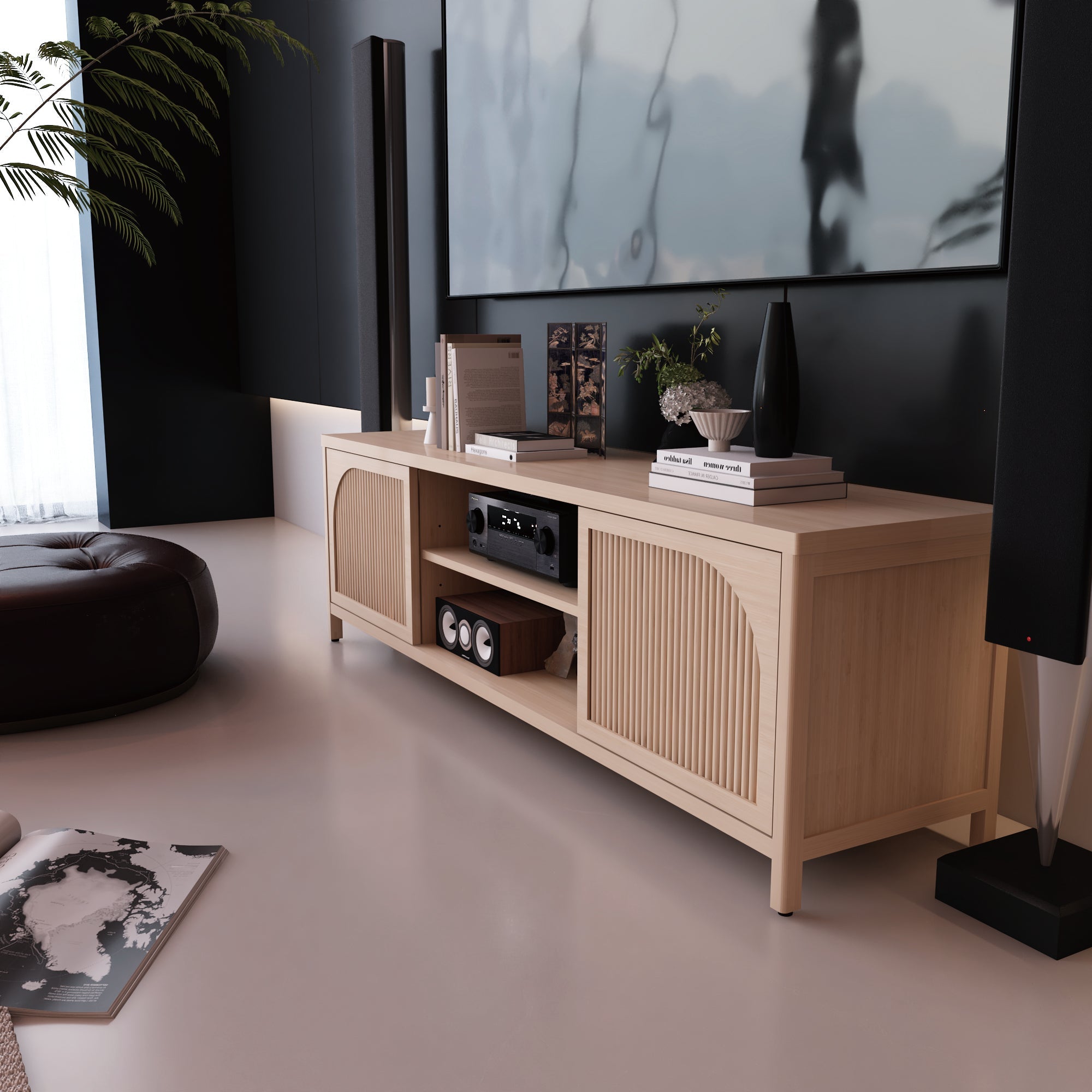 Sustainable Bamboo TV Media Console (Natural Finish)