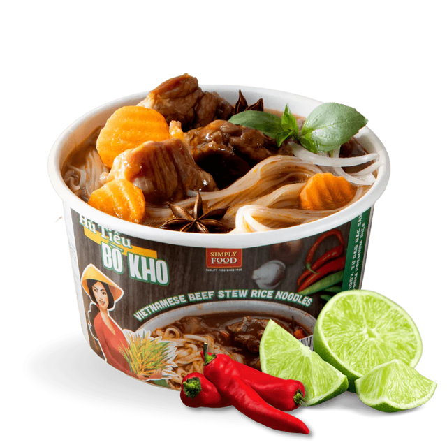 Beef Stew Rice Noodles (Hu Tie Bo Kho) 55g each/ 9 Bowls - Pinsot