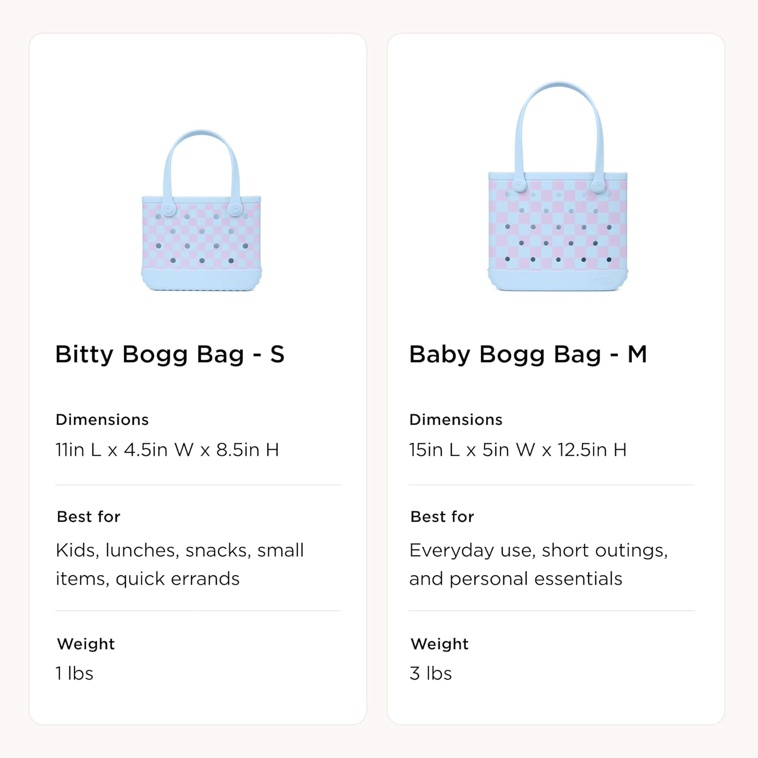 BOGG BAG Bundle – Baby, Medium 15” x 5” x 12.5” + Bitty, Small Tote 11” x 8.5” x 4.5”