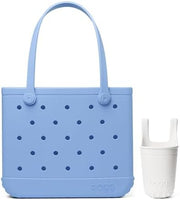 BOGG BAG Medium Tote (Carolina on My Mind) + Bevy (For Shore White) - 15in L x 5in W x 12.5in H -