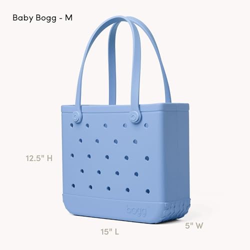 BOGG BAG Medium Tote (Carolina on My Mind) + Bevy (For Shore White) - 15in L x 5in W x 12.5in H -