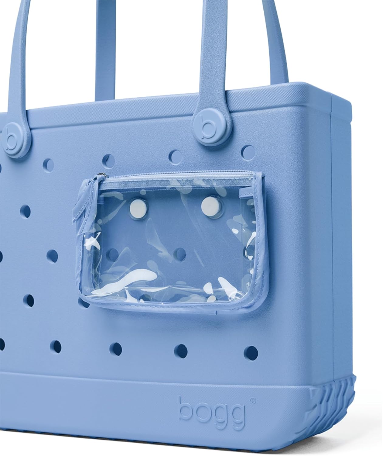 BOGG BAG Medium Tote (Carolina on My Mind) + Bevy (For Shore White) - 15in L x 5in W x 12.5in H -