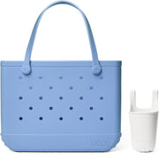 BOGG BAG Original, Large Tote (Carolina on My Mind) + Bevy (For Shore White) - 19in L x 9in W x 14in H