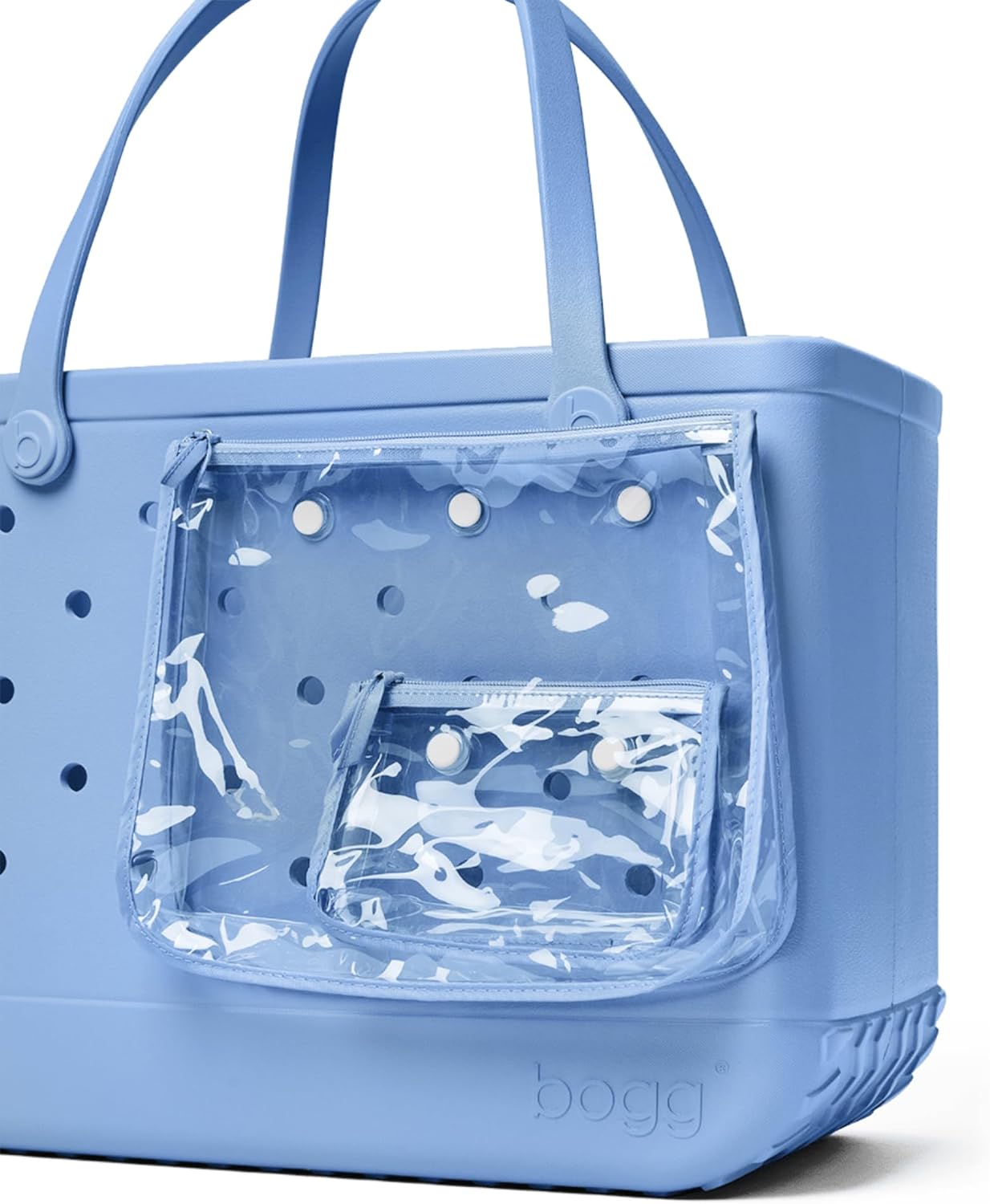 BOGG BAG Original, Large Tote (Carolina on My Mind) + Bevy (For Shore White) - 19in L x 9in W x 14in H
