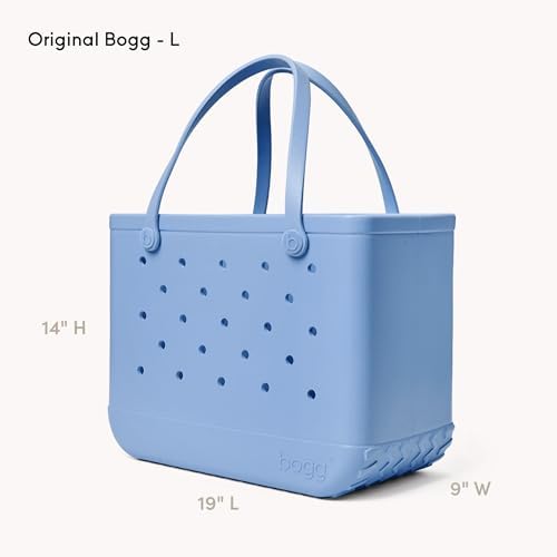 BOGG BAG Original, Large Tote (Carolina on My Mind) + Bevy (For Shore White) - 19in L x 9in W x 14in H