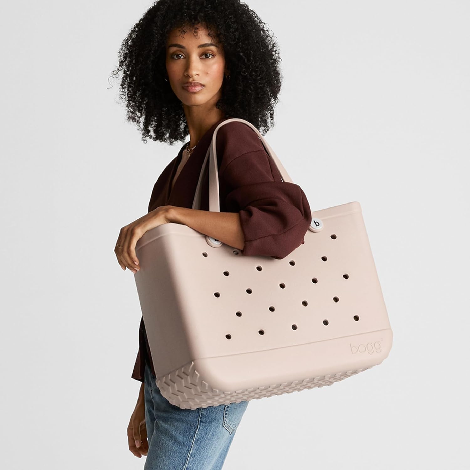 BOGG BAG - Tote for Beach, Pool, Boat, Sports - All Purpose EVA - White Buttons