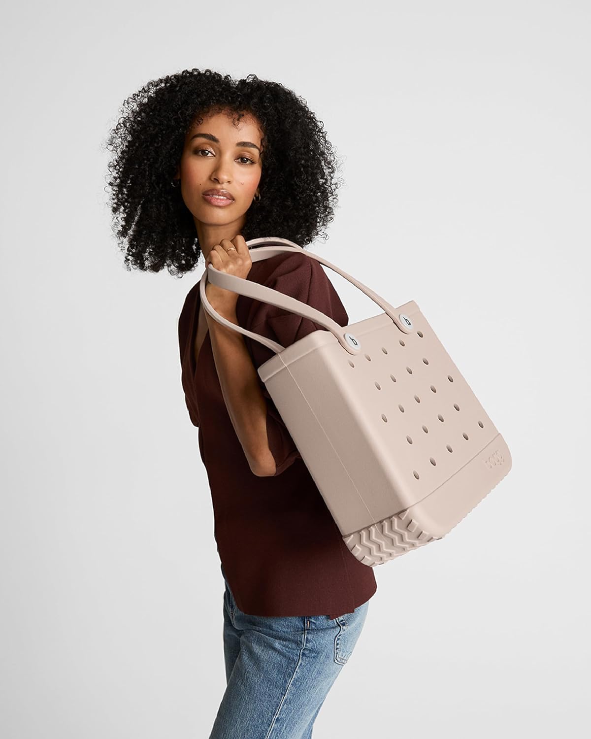 BOGG BAG - Tote for Beach, Pool, Boat, Sports - All Purpose EVA - White Buttons