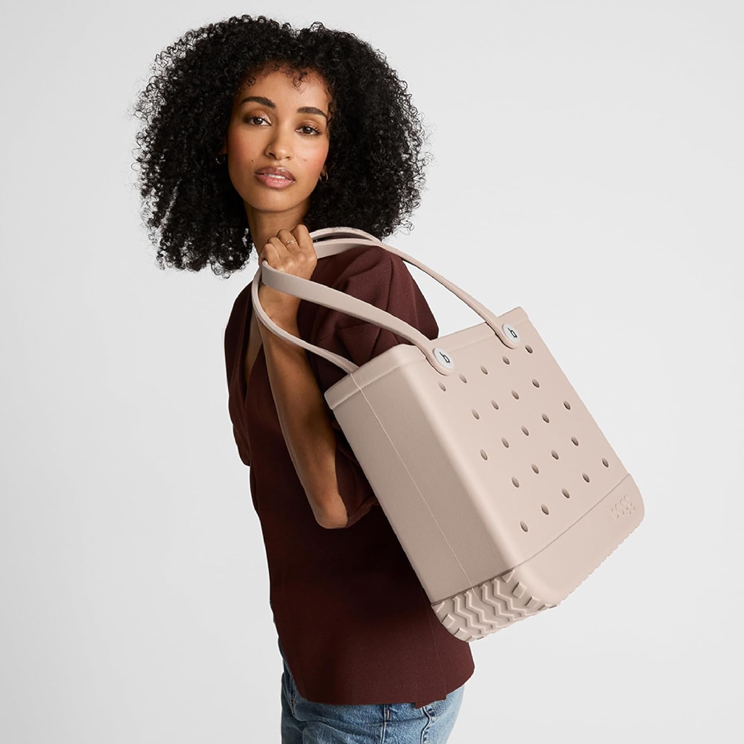 BOGG BAG - Tote for Beach, Pool, Boat, Sports - All Purpose EVA - White Buttons