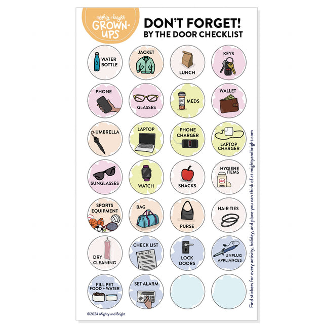 "Don't Forget!" by the Door Visual Checklist