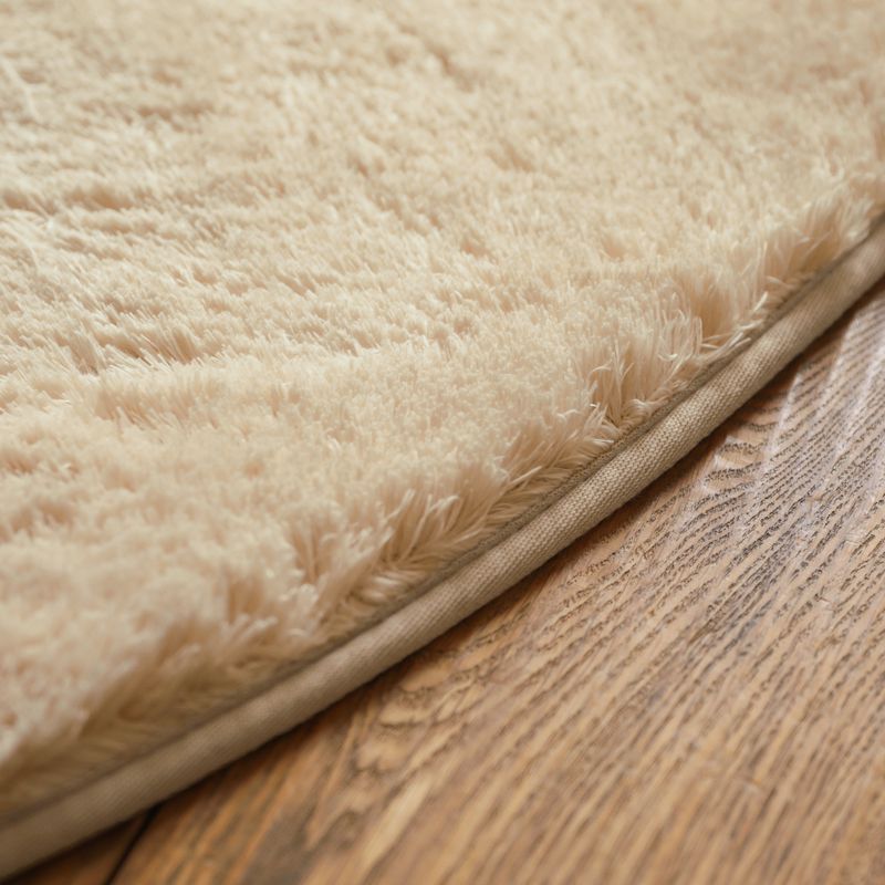Solid Color Japanese Silk Wool Round Carpet Floor Mat