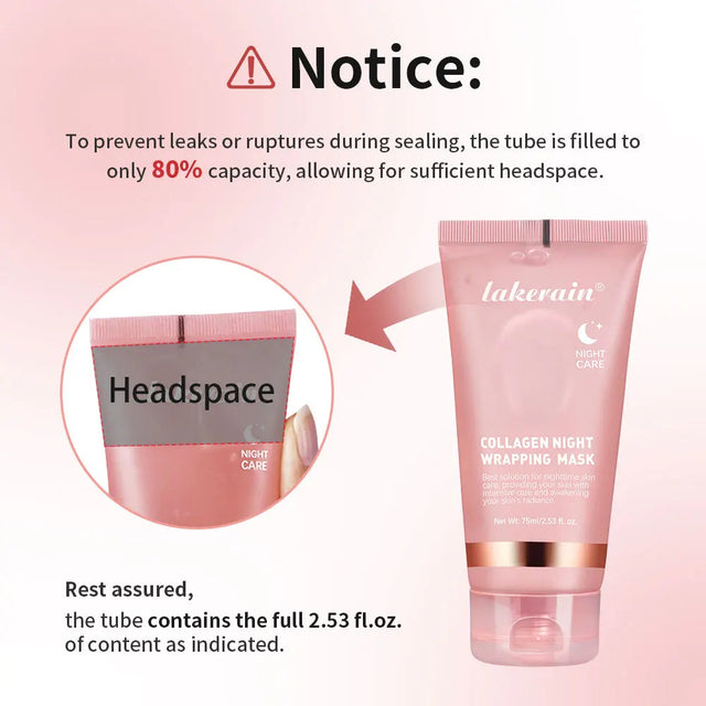 Collagen Overnight Wrapping Peel off Facial Mask Korean Collagen Night Wrapping Mask Deeply Hydrates Night Care Mask Cream 75Ml