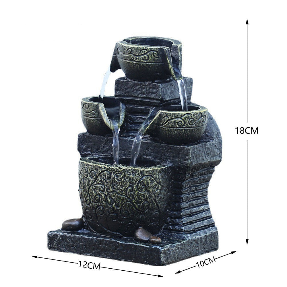 Desktop Water Fountain Ornament – Office & Living Room Asian Home Decor