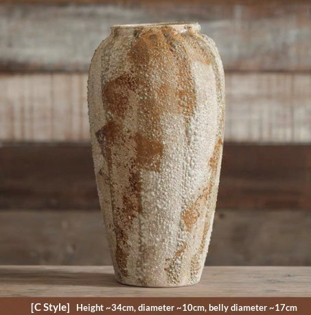 Chinese Wabi-Sabi Style Ceramic Vase Decor