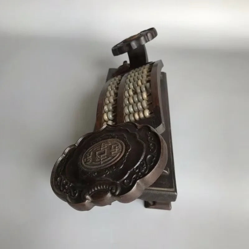 Old Chinese Wood Abacus with Jade Beads