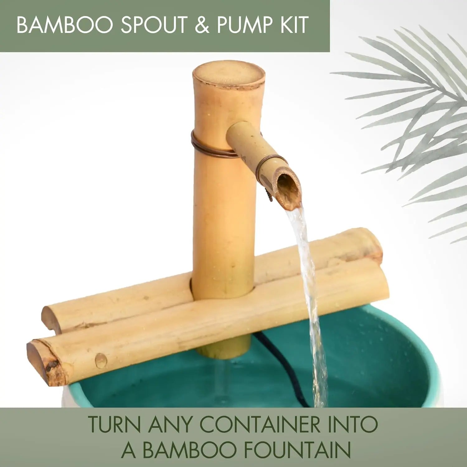 Adjustable Bamboo Zen Fountain Kit – Indoor/Outdoor Water Feature with Pump