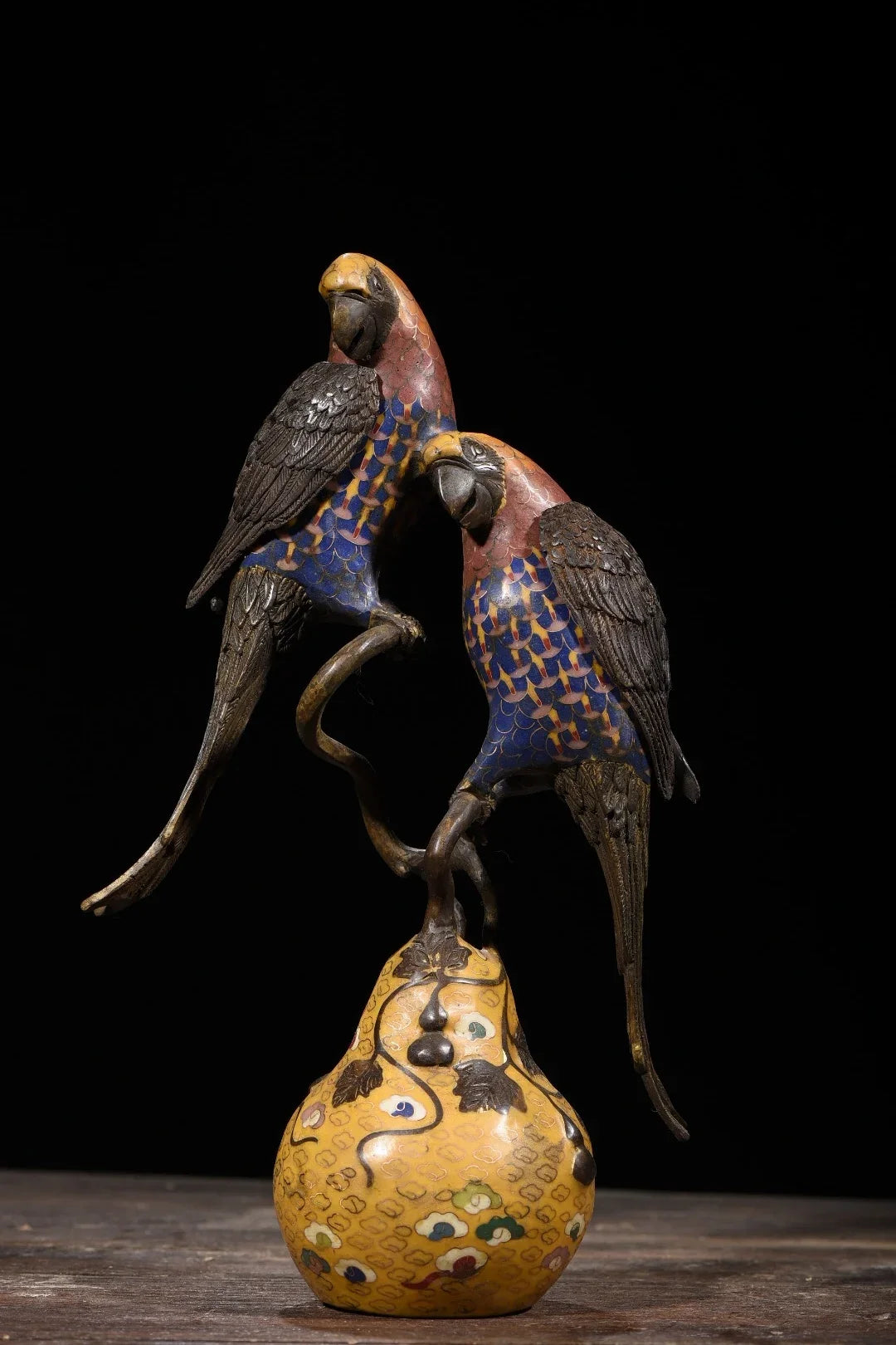13" Bronze Cloisonné Parrot Gourd Incense Burner – Asian Home Decor