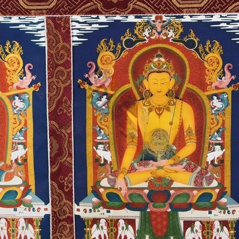 Tibetan-Style Five-Dragon Buddha Curtain – Handmade Temple Door Fabric