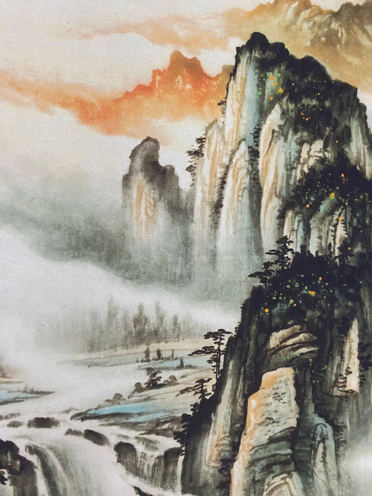 Antique hand-painted long scroll, Landscape Painting of the Qing Dynasty in China, 4 pieces, #202501-02