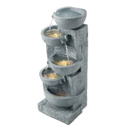 Outdoor Water Fountain 5-Tier Bowl-Shaped Cascading 31.5 cm