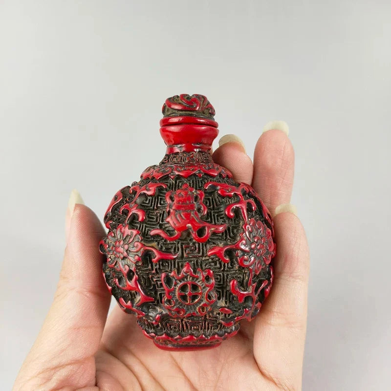 Red Resin Fish Snuff Bottle – Auspicious Asian Home Decor