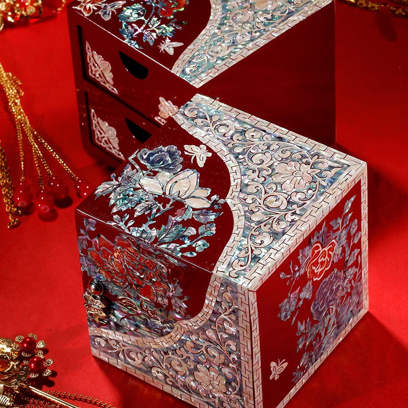 Mother‑of‑Pearl Jewelry Box – Hand‑Inlaid Abalone & Shell (Multiple Designs)
