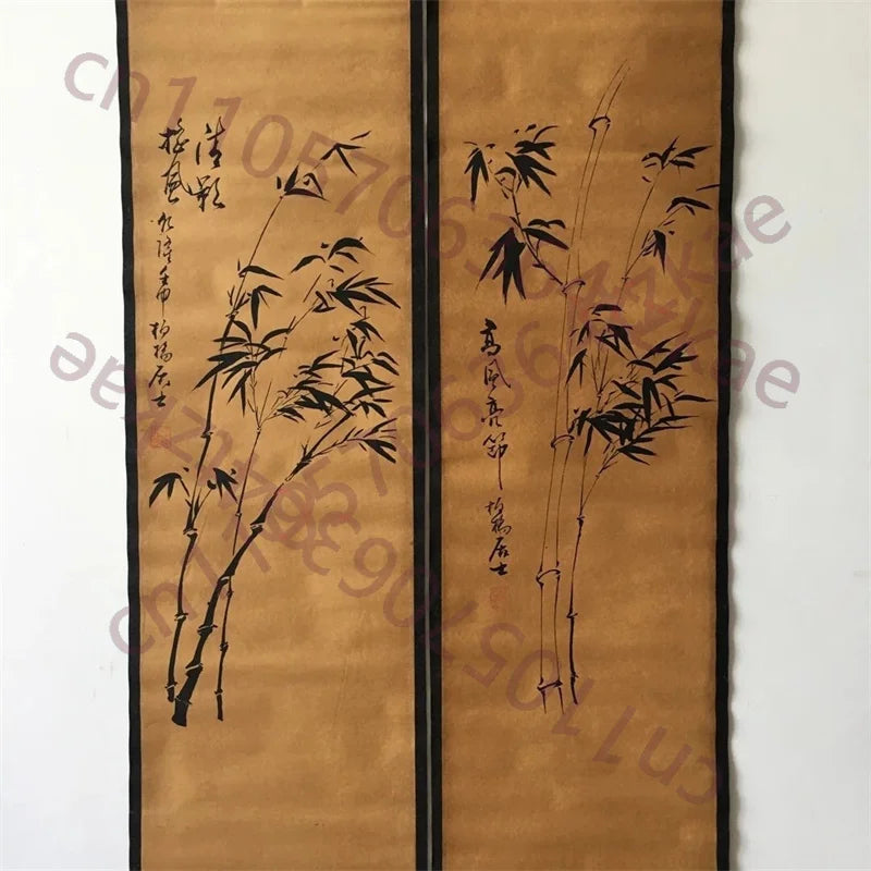 Four-Panel Bamboo Scroll Set – Chinese Middle Hall Hanging Paintings