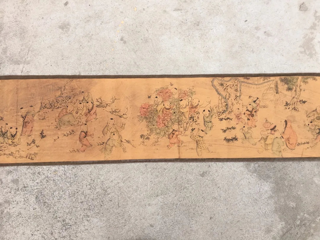 Ancient Chinese Calligraphy Scroll – “Baizi” Picture Scroll (30×405cm)