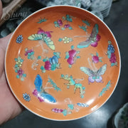 Qing-Style Jingdezhen Butterfly Plate – Pastel Porcelain Ornament Tray (5.5")