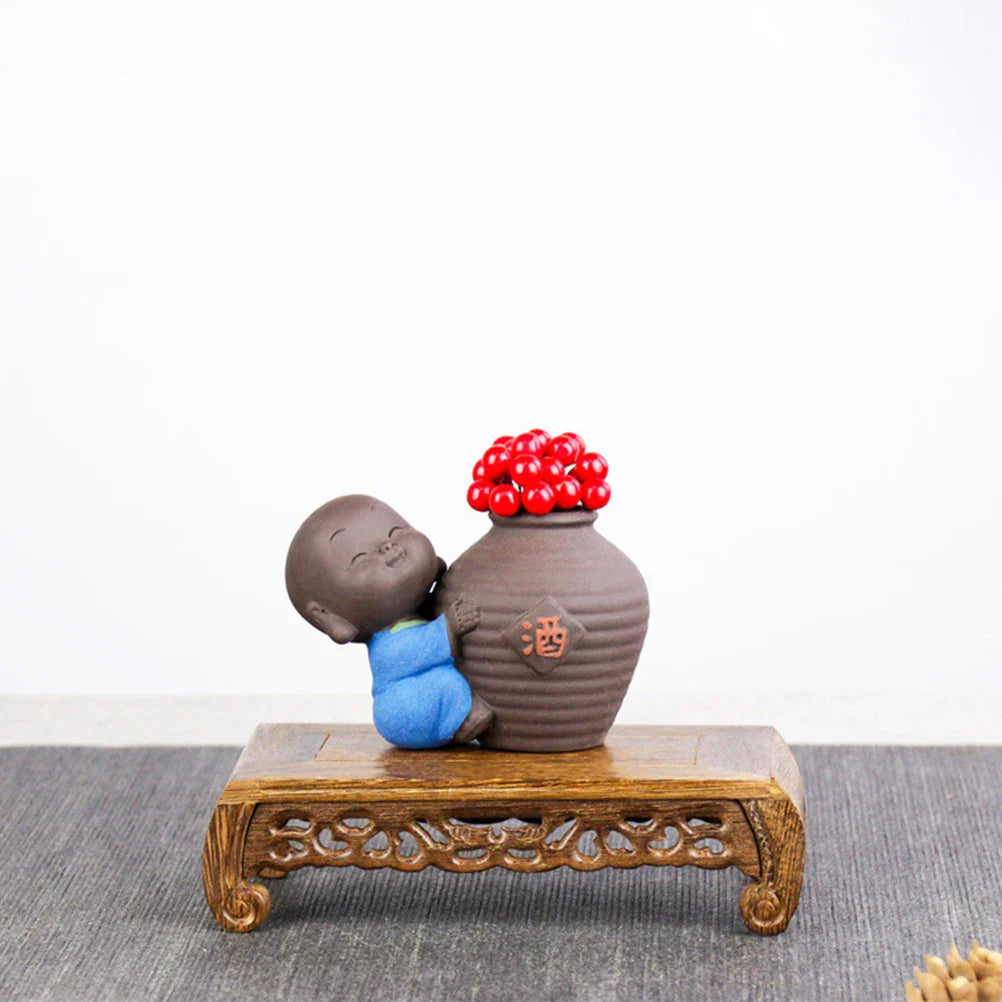 Rectangular Chinese Wood Base Display Stand for Carved Vase, Teapot, Bonsai