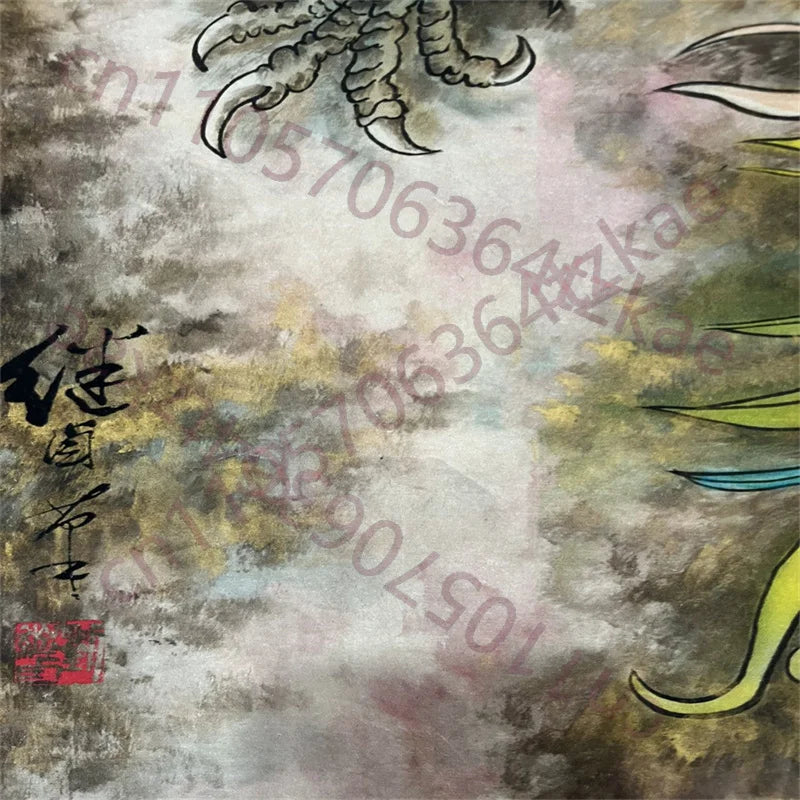 Liu Jilu–Style Dragon & Phoenix Auspicious Chinese Rice Paper Scroll