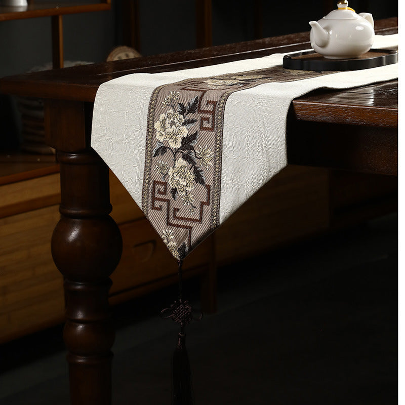 Chinese Style Zen Fabric Long Table Runner