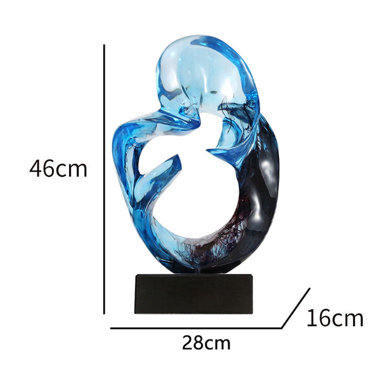 Transparent Resin Glass Art Sculpture – Modern Sculptural Ornament